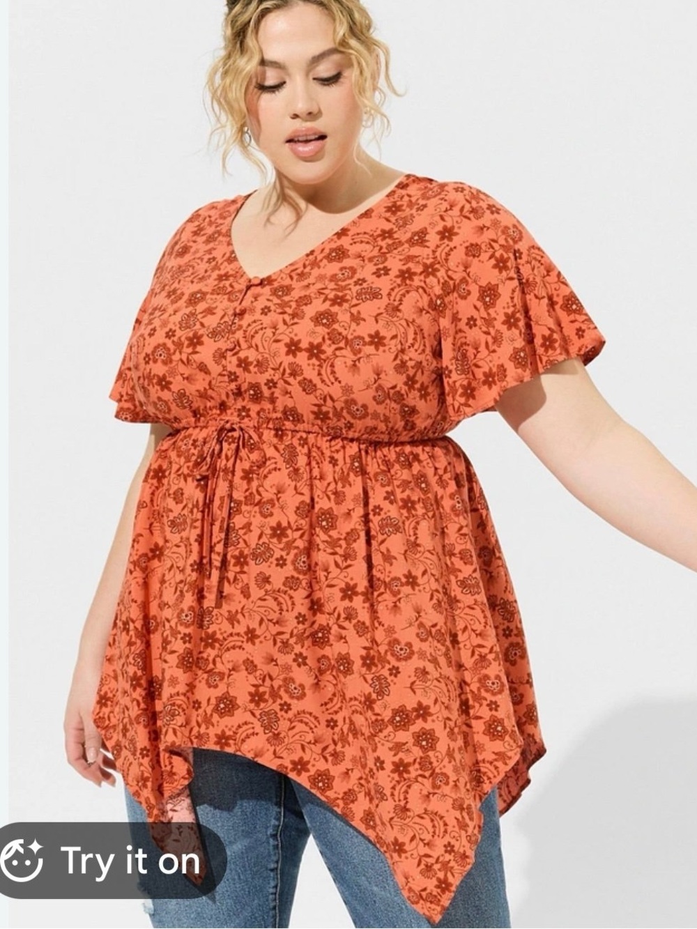 Torrid Babydoll High Low Blouse